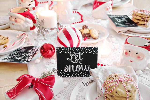 free printable christmas placecards - paint me pink