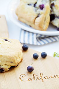 New California cutting board and Bluberry Scone Recipe