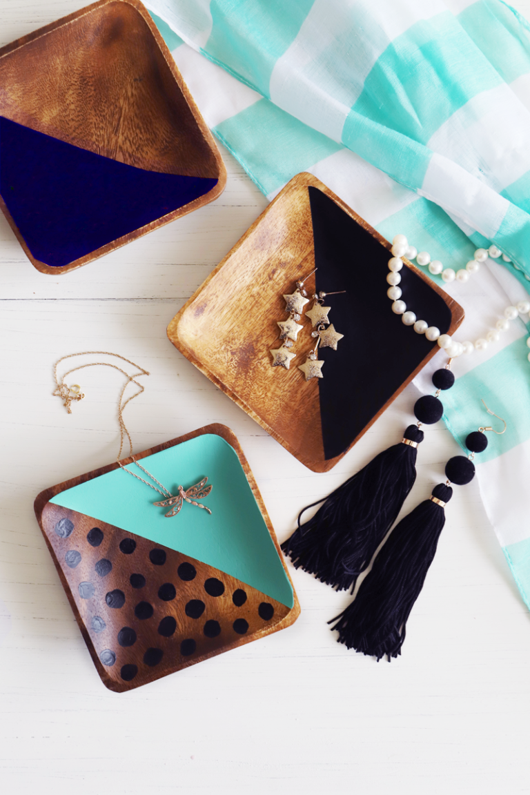 Painted Wood Jewelry Dish DIY Paint Me Pink