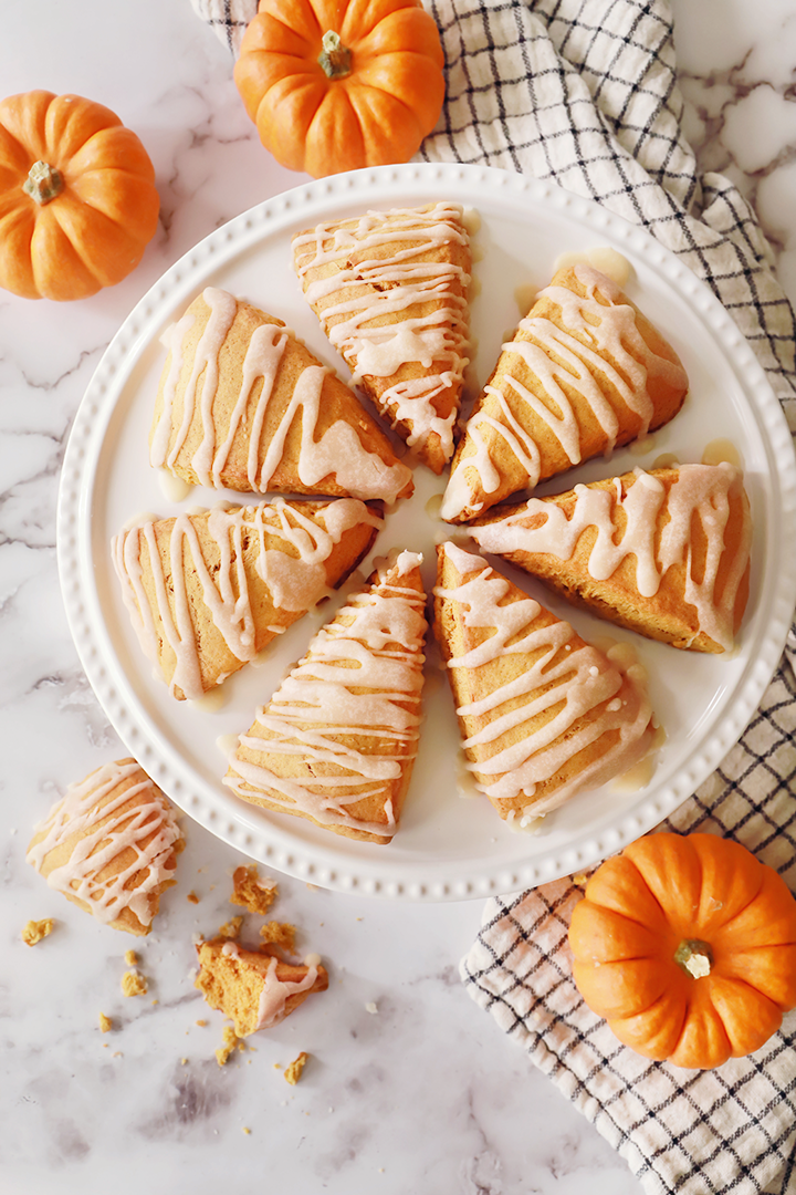 Mini Glazed Pumpkin Scones - Ahead of Thyme